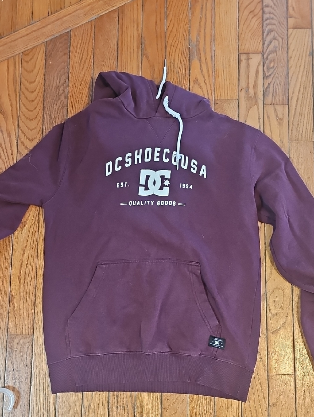 DC Men's Maroon Crewneck Hoodie with Logo